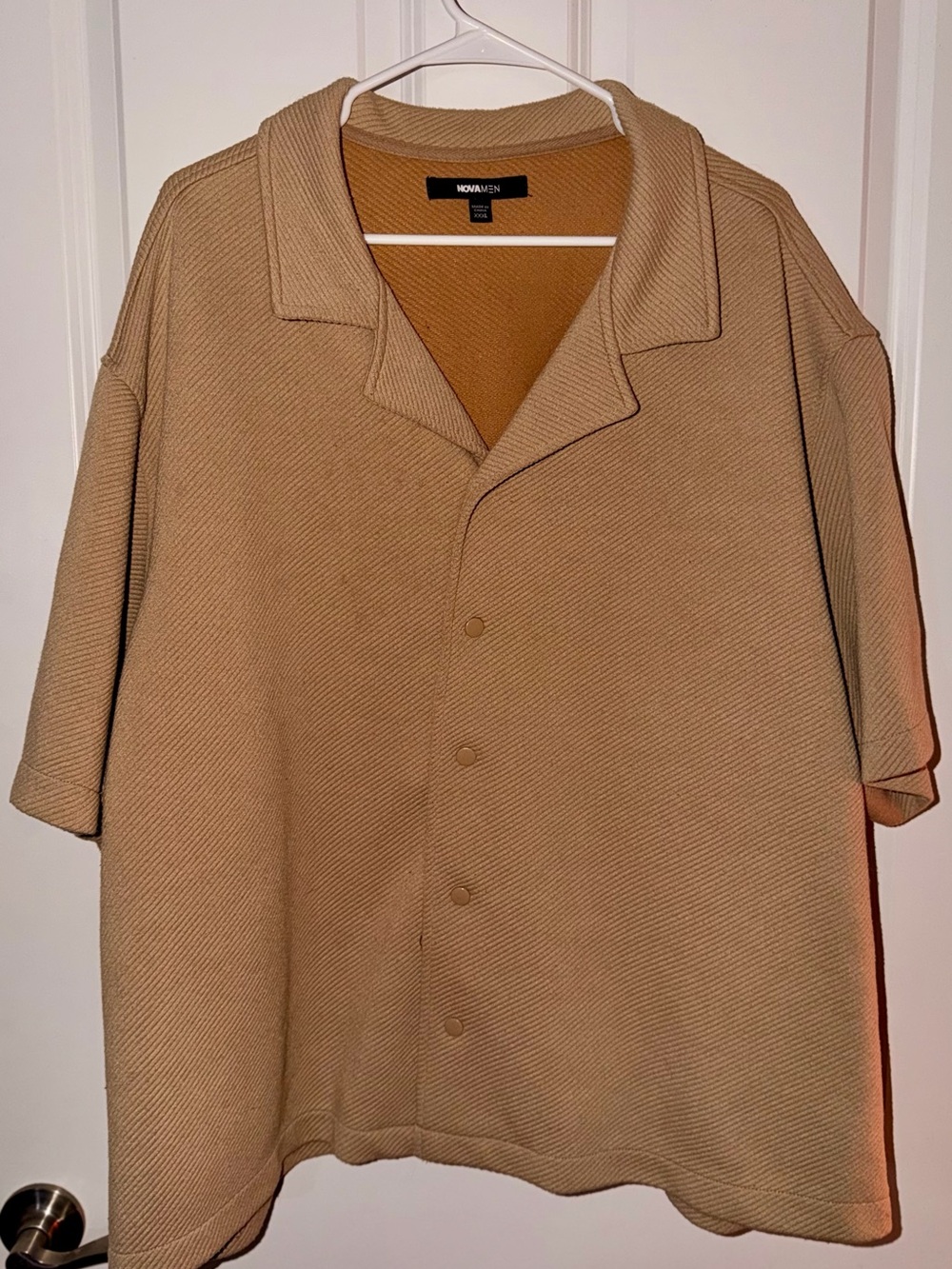 Tan Ribbed Button-Front Cardigan - Picture 2 of 9